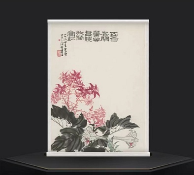 小度寻宇2022年6月17日上线潘天寿--百合花开满堂红等数字藏品 NFT藏品 第2张